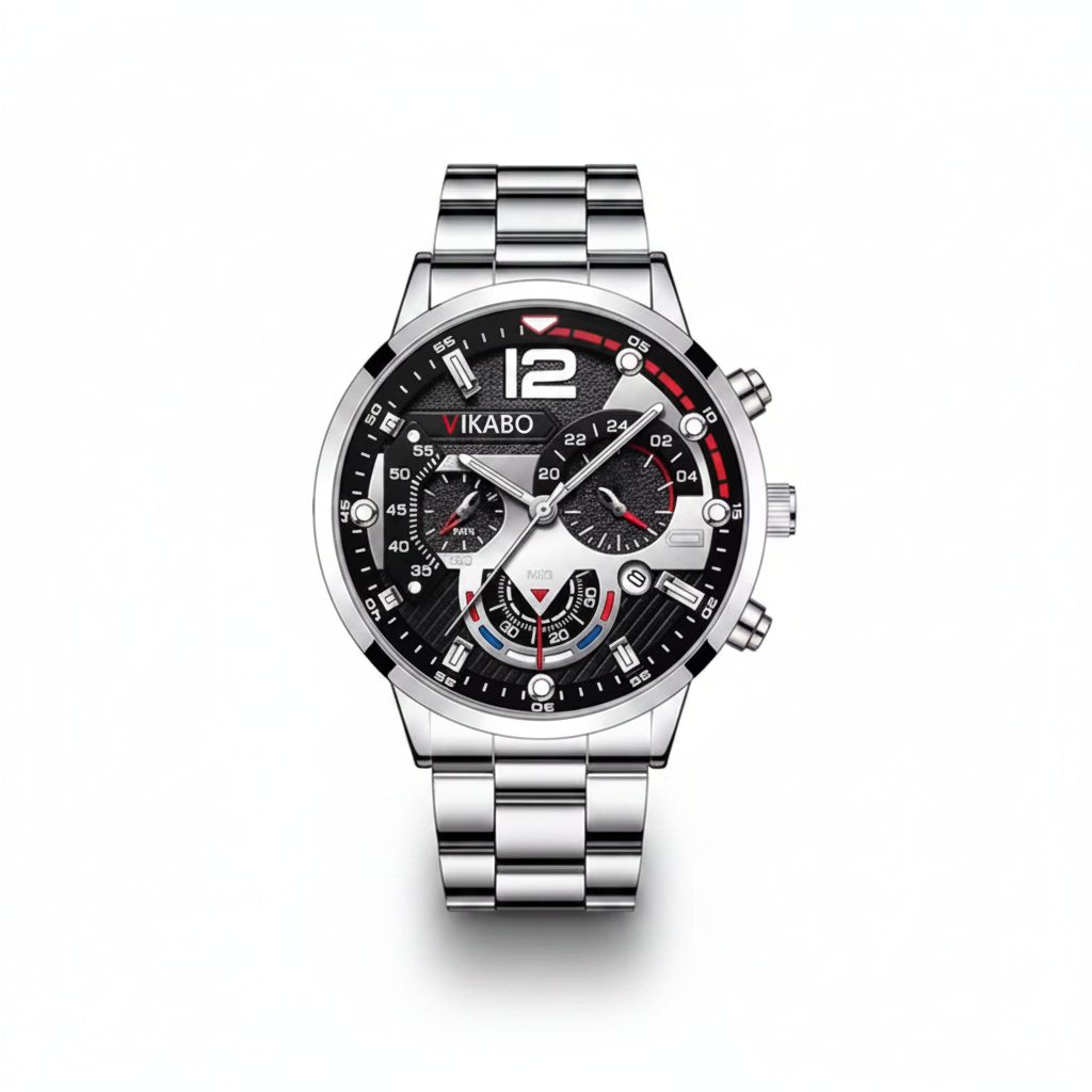 Stainless Steel Luxury Quartz Wristwatch — Third Image White Studio